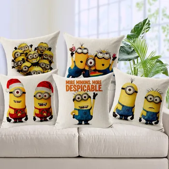

45*45cm Children Cushion Cover Minion Bed Sofa Pillow Decorative Cushions Fundas Para Cojines Without Filling