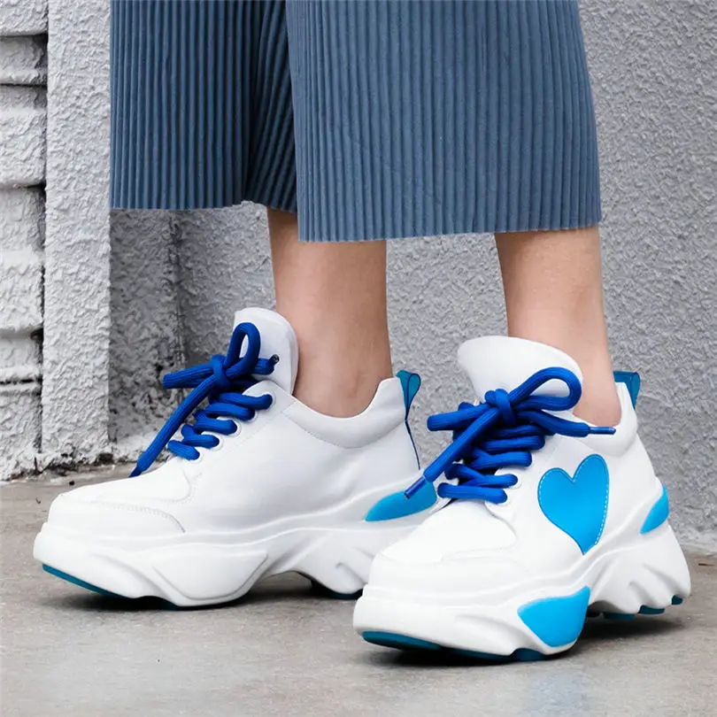 

Casual Shoes Tennis Shoes Women Cow Leather Trainers Wedges Platform High Heel Pumps Shoes Outdoor Sneakers Comfortable Creepers