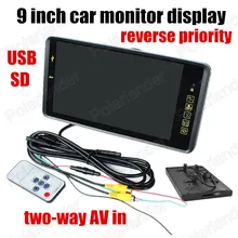 9 дюймов 2CH видео вход цветной TFT LCD Монитора Автомобиля для DVD камера заднего вида обратный приоритет USB SD