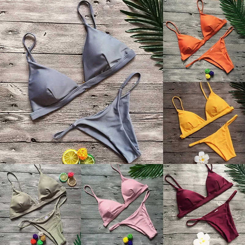 

Bikini Set Women Push-Up Padded Bra Beach Micro Bikini Swimsuit Swimwear Sexy Women Bikini 2019 Woman Biquini Swimsuit Wholesale