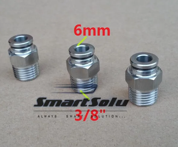 

Free shipping 10pcs/lot 6MM Tube Size 3/8" Thread stainless steel push-in fitting Threaded pipe fittings pneumatic fittings