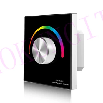 

3CH*4A 12-24VDC CV RGB Controller T3-K Wall-mounted RGB glass panel controller RF knob panel switch dimmer