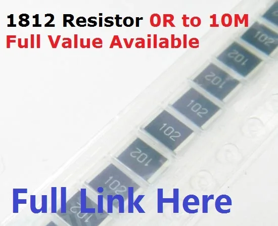 50 шт SMD резистор проволочного чипа 1812 10 к Ом 5% 0R~ 10M 1/2W 10R 100R 220R 330R 470 Ом 1K 2,2 K 10K 100K 0R 1R. 5/6/7/8/9/р/к