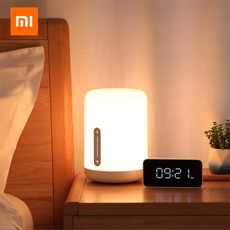 New Arrival Original Xiaomi Mijia Bedside Lamp 2 Bluetooth WiFi Connection Touch Panel APP Control Works with Apple HomeKit Siri |