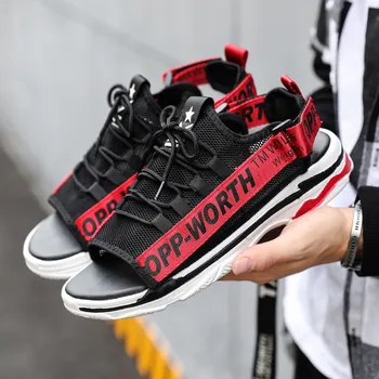 

VSIOVRY New Summer Sandals Men Mesh Upper Breathable Beach Sandals Quick-Drying Men Beach Water Shoes Non-Slip Unisex Sandalias