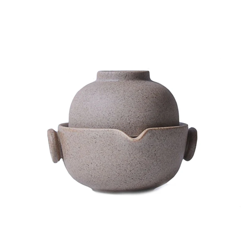 

Handmade Retro Rough Pottery Travel Tea Set 1 Cup+1 Pot,tea Cup Teapot Chinese Ceramic Teapot Kettle Porcelain Gaiwan Tea Cup
