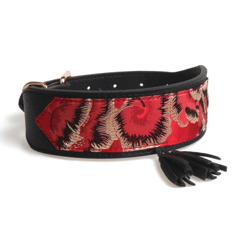 Pet Dog Collars PU Adjustable Medium Large Dogs Collar Ancient Chinese