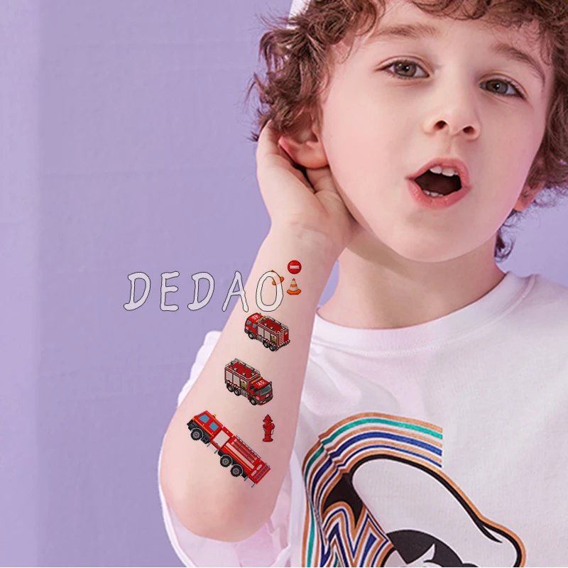 Водонепроницаемая Временная тату-наклейка мультяшная игрушечная машинка поддельные тату-тату временные флеш-тату ручная ножка для детей