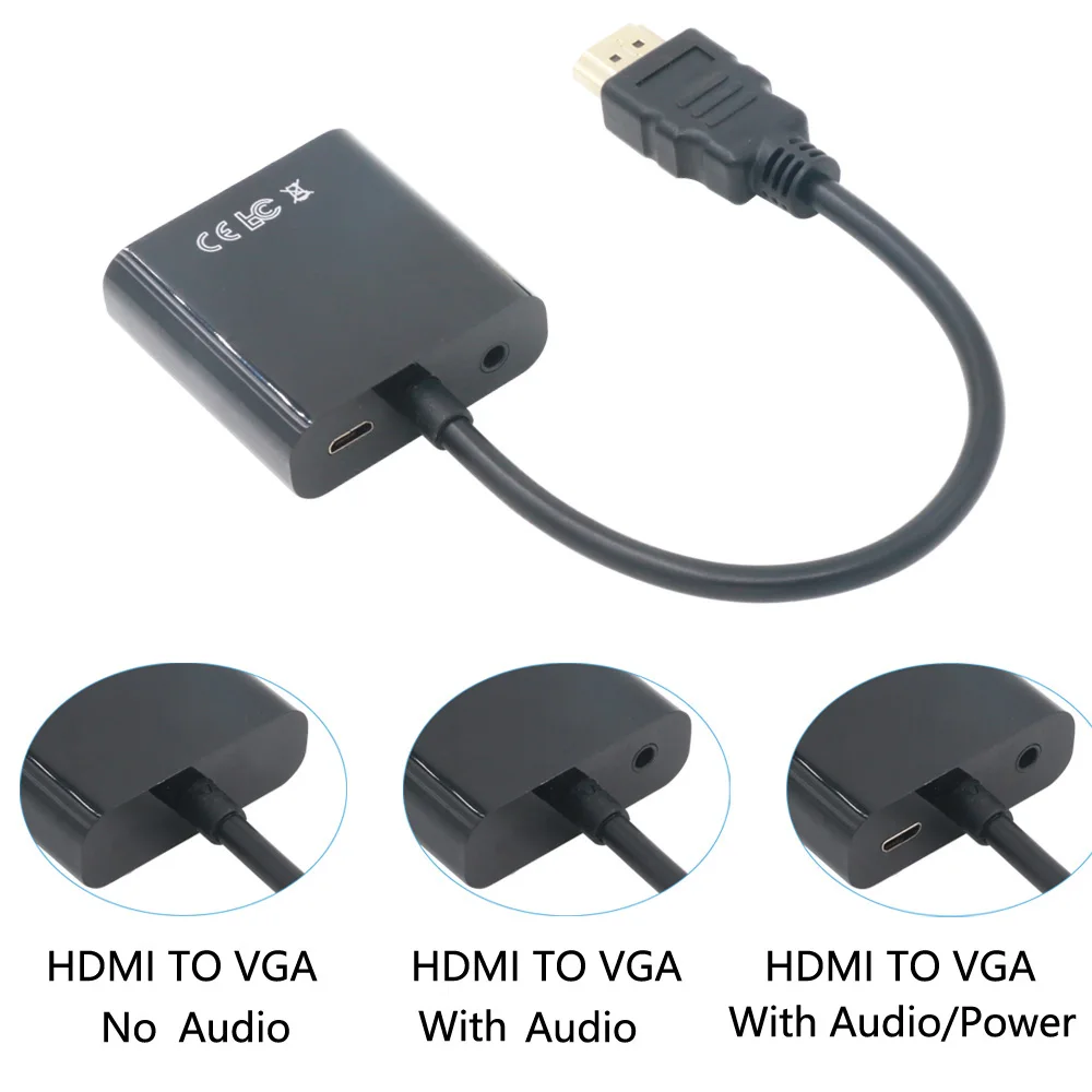 1080P микро HDMI в VGA с 3 5 мм Аудио конвертер hdmi vga Кабель адаптер для ПК телефона ТВ