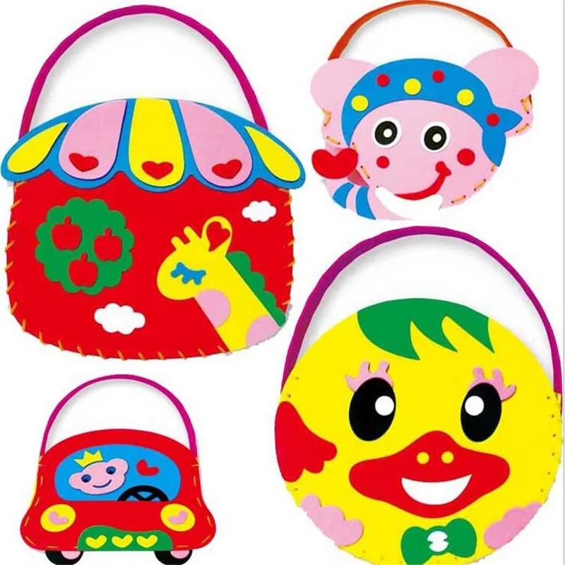 3pcs lot 2016 new arrive 3D EVA cartoon animal shaped Handmade Bags Foam Stickers Kids DIY