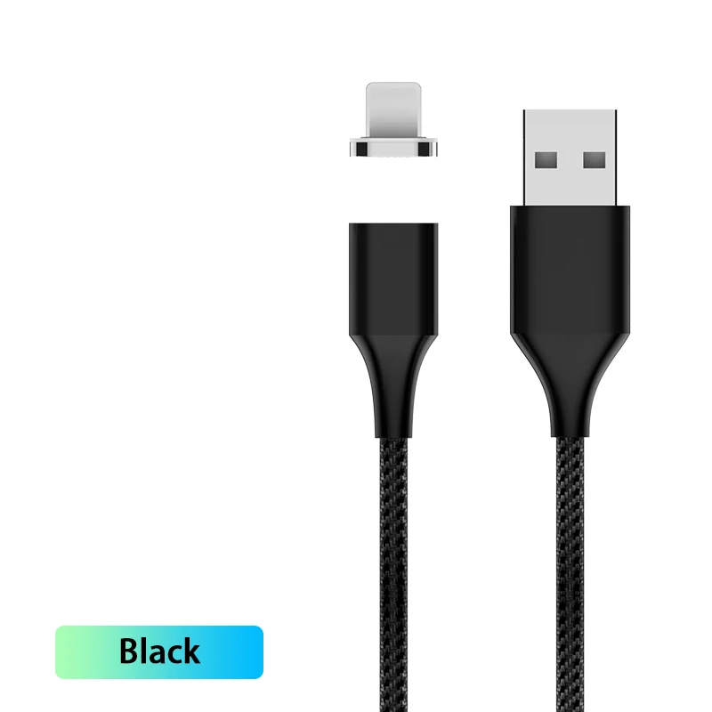 Магнитный Micro USB кабель 3A Быстрая зарядка данных Microusb зарядное устройство Шнур для iphone 7 8 X type C кабель для huawei Xiaomi samsung S10 - Тип штекера: Black