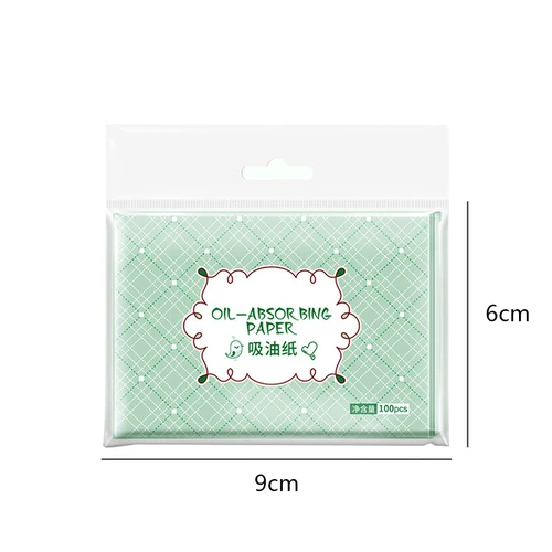 100Pcs Make Up Refreshing Mild Comfortable Professional Balance Grease Green Tea Smell Oil Absorbing Paper Blotting Facial Clean Lahore