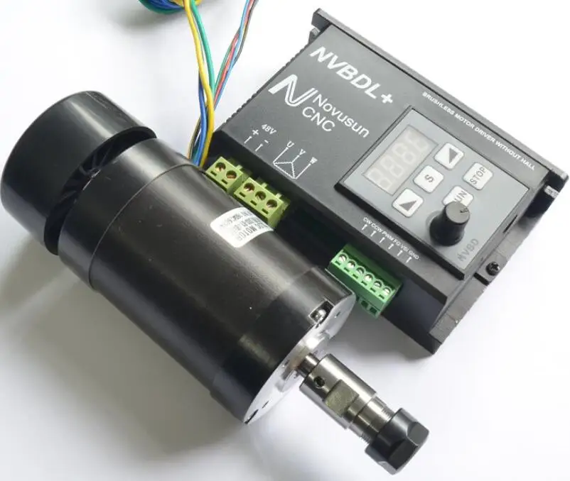 Brushless Motor Driver Without Hall with CNC Machine 400W BL Engraver Spindle Motor 48VDC ER8 Brushless Motor Driver Without Hall with CNC Machine 400W BL Engraver Spindle Motor 48VDC ER8