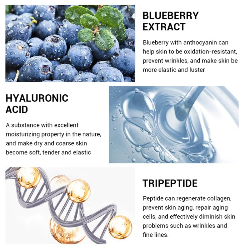 LANBENA Blueberry Hyaluronic Acid Serum Essence Oil Moisturizing Reduces Fine lines Whitening Anti-Aging Anti Wrinkle Skin Care LANBENA Blueberry Hyaluronic Acid Serum Essence Oil Moisturizing Reduces Fine lines Whitening Anti-Aging Anti Wrinkle Skin Care