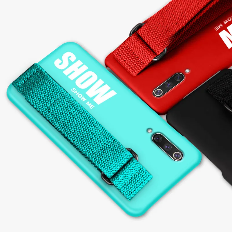 Case For Xiaomi Mi 9 SE 8 Lite Pro 6 6X A2 5X A1 Max 2 3 Mix 2S 3 Mi9 9SE Case Soft Silicone Matte Back Cover Hand Strap Case