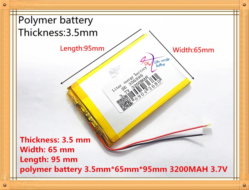 3,7 V 3200mAh литий-полимерная батарея планшета для планшетного ПК/MID/PDA(356595) SD356595