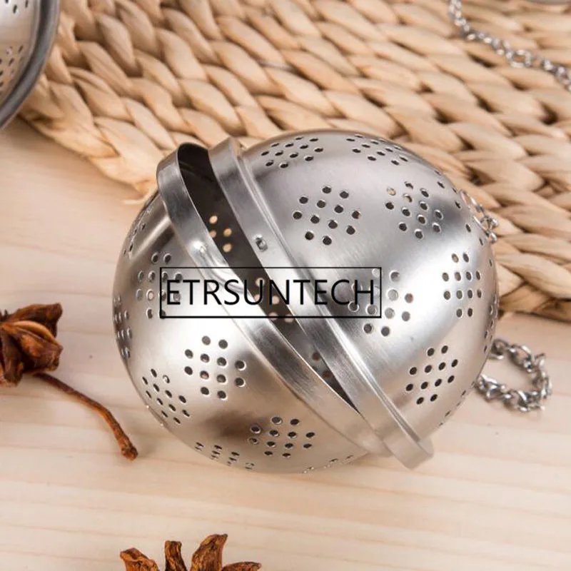 

100pcs Stainless Steel Tea Infuser Sphere Locking Spice Tea Ball Strainer Mesh Infuser Tea Filter Kitchen Tools