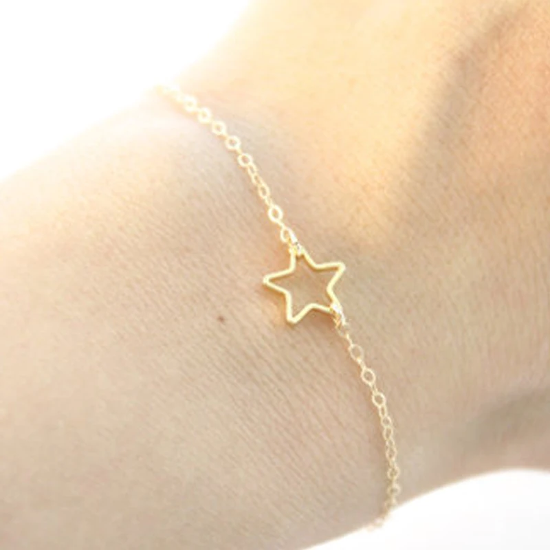 

Summer Gold Chain bracelets & bangles Gold Star bracelet Simple bracelet Wedding Gift SH067