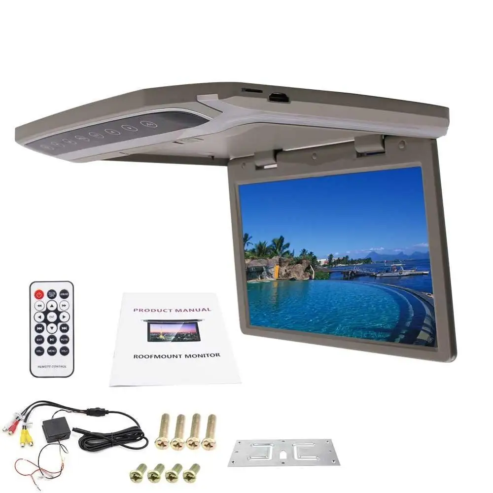 

Car Roof Mount Display Overhead Monitor with 1080P Digital Wide Screen Overhead Player in Roof Mount Monitor can built-in FM Vid