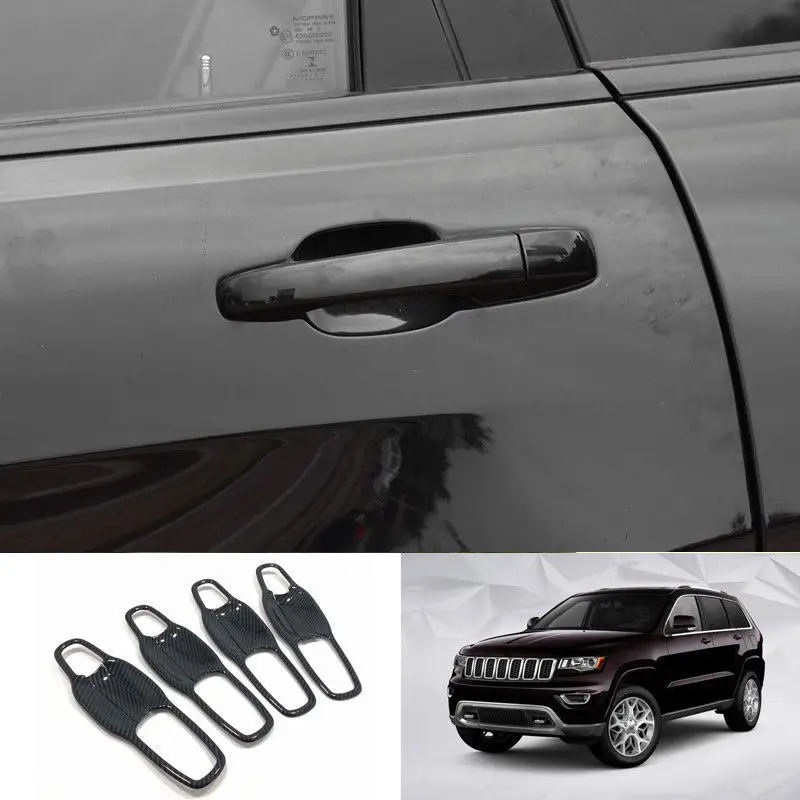 Карбоновый вид дверная ручка Чаша Крышка отделка для Jeep Grand Cherokee 2011 2012 2013