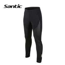 Santic мужские велосипедные штаны Зимние флисовые теплые велосипедные штаны PU ветрозащитные штаны для шоссейного горного велосипеда велосипедные длинные брюки Ciclismo