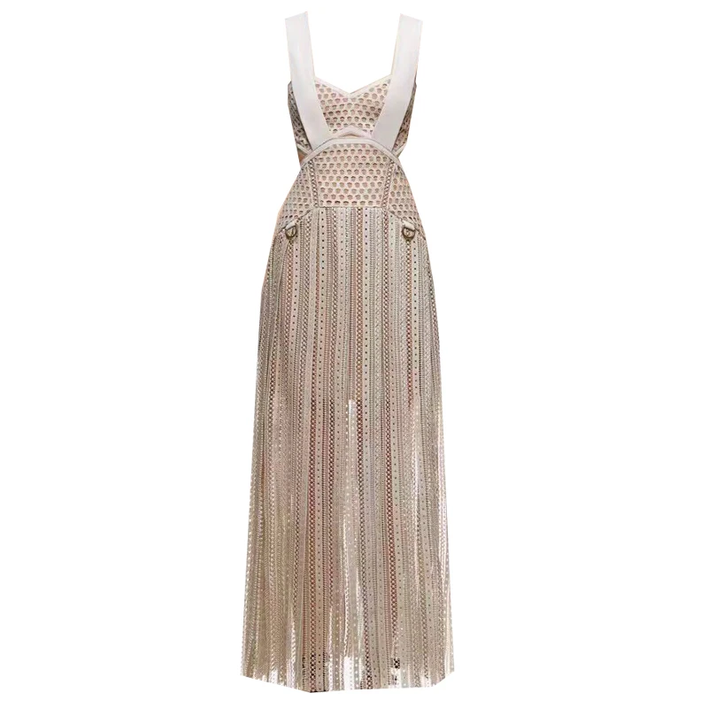Self-Portrait-Vintage-Lace-Patchwork-Tassels-High-Split-Strap-Dress-2018-Summer-Women-Strapless-Hollow-Out