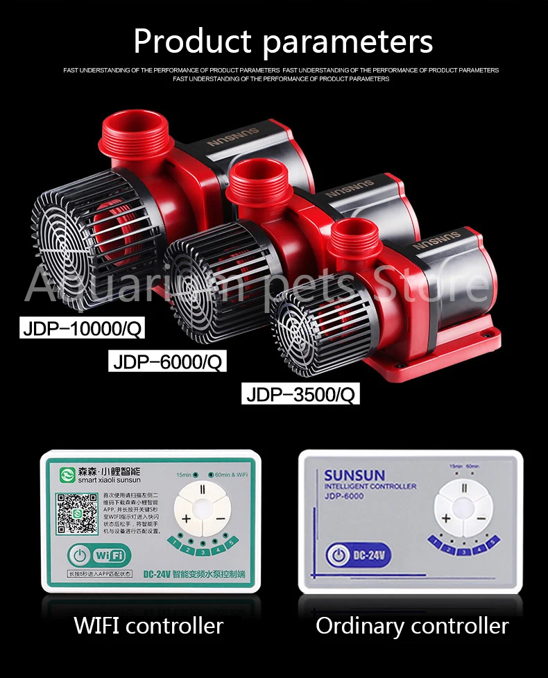 Wifi 110 V-240 V SUNSUN переменная частота водяной насос JDP большой поток Регулируемый погружной насос Аквариум Водяной насос бесшумный