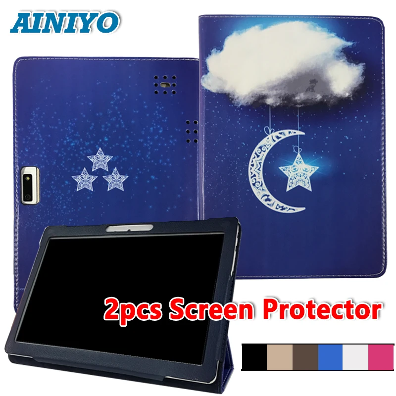 

PU Leather Cartoon Case for Irbis TZ195 10.1 inch Tablet Folio stand Cover + free 2pcs Screen Protector
