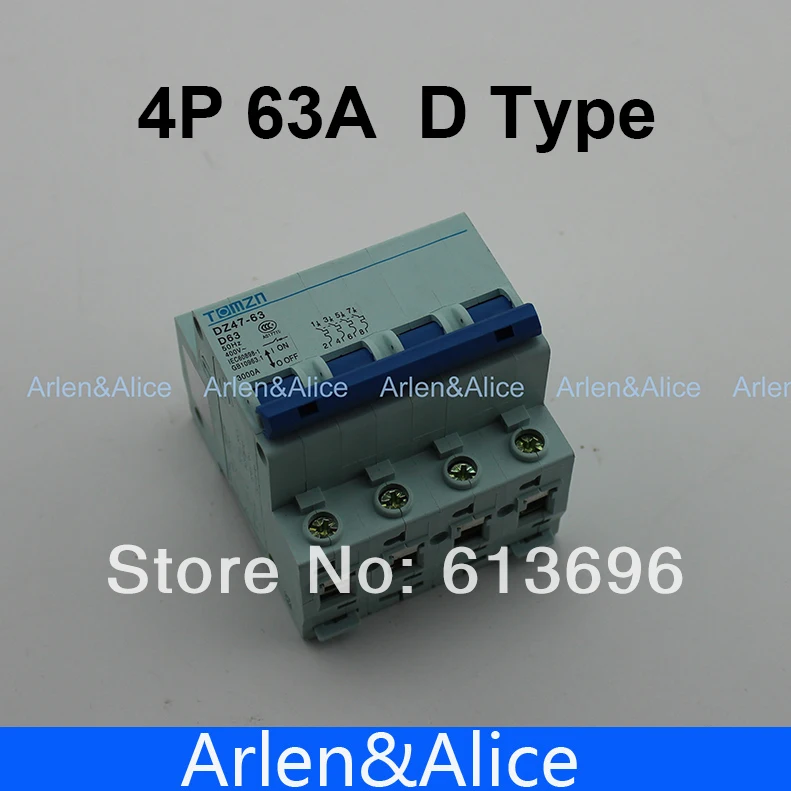 

4P 63A D type 240V/415V Circuit breaker MCB 4 POLES