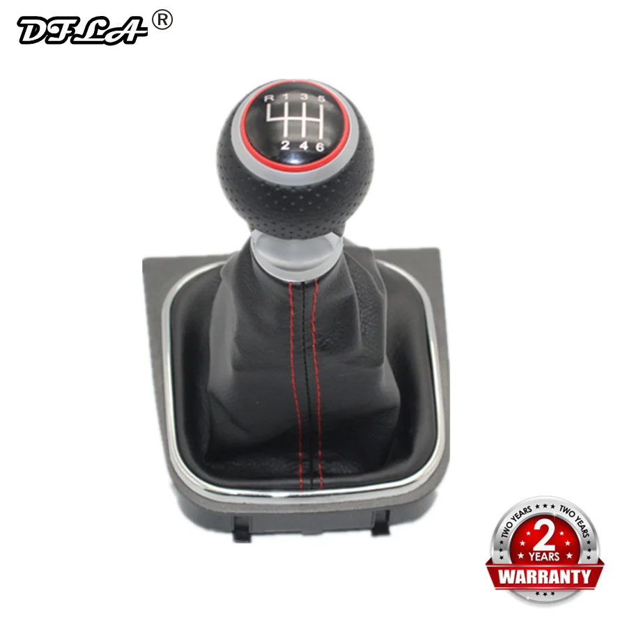 New 6 Speed Car Gear Stick Level Shift Knob With Leather Boot For VW