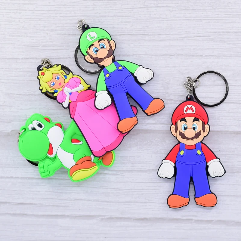 

Super Mario Keychain 4 Styles Cartoon Keyring Cute Soft Silicone Anime Accessories CL0RJ