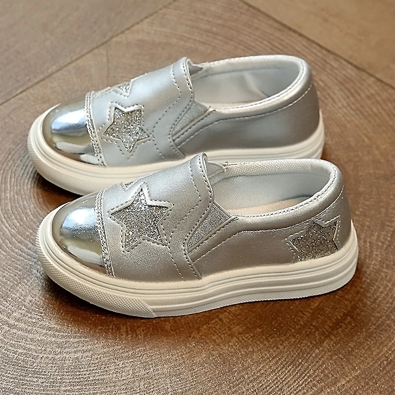 الربيع بلينغ بريق الخماسي ستار التصحيح الفضة مشرقة بو الفتيان الفتيات تزلج أحذية الاطفال الشقق الأطفال أحذية أحذية مصممين