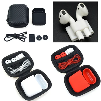 

Pack of 5 Accessories Silicone Case Cover Headphone Pouch Anti Lost Strap Holder Headset Carabiner Buckle for Apple AirPods Case