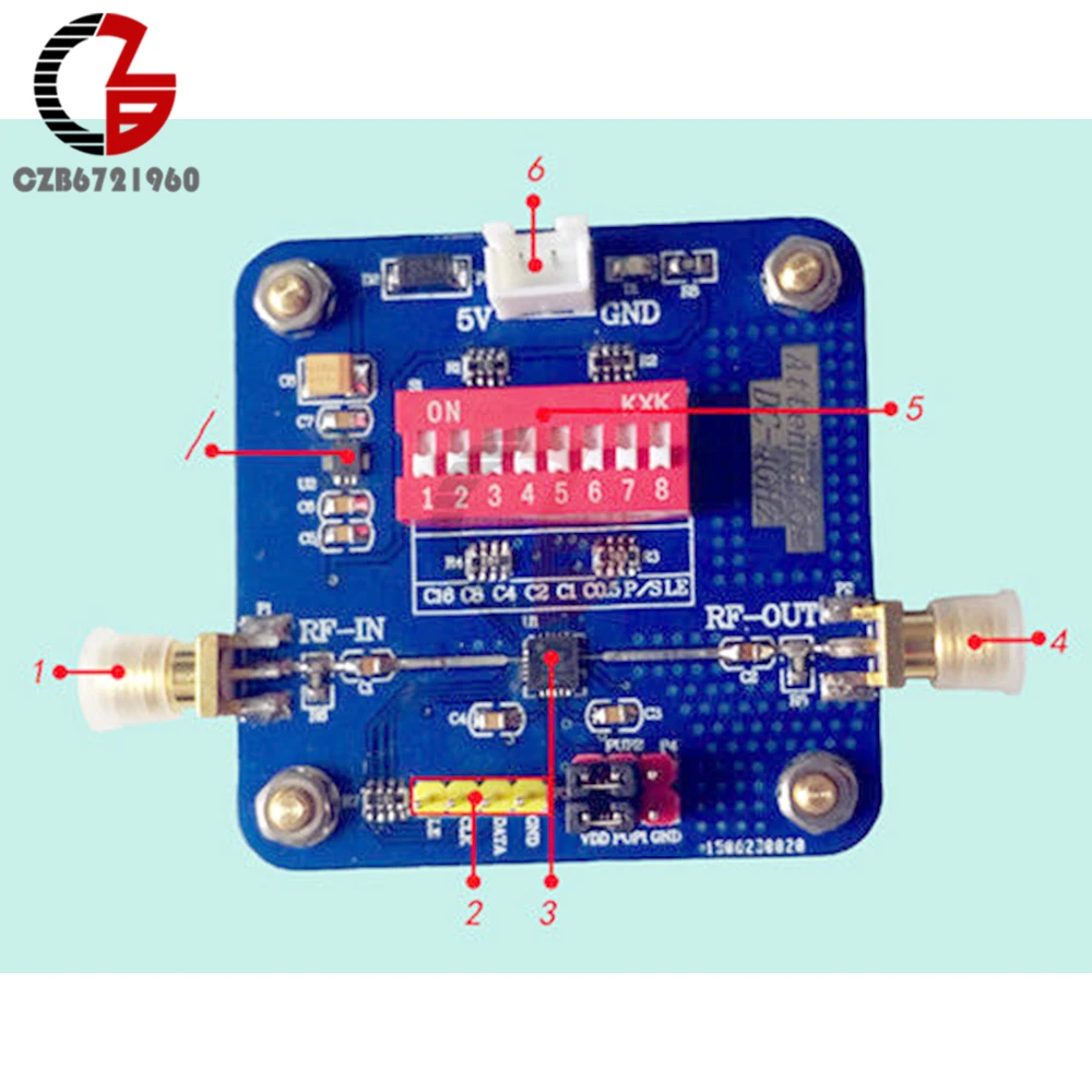 PE4302 цифровому RF Ступенчатый аттенюатор модуль высокую линейность 0.5dB В переменного тока, 50-Ом ВЧ DSA