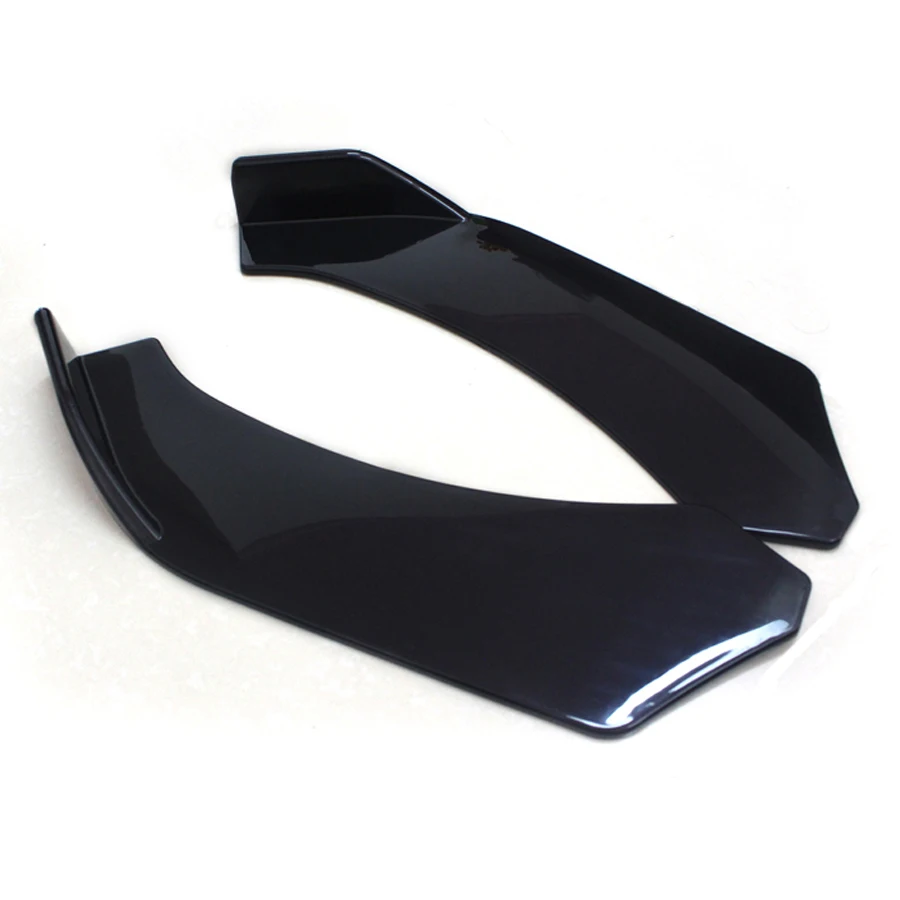 2 piezas negro coche parachoques delantero difusor parachoques Canard labio cuerpo palas divisor labio cuerpo Protector Kit