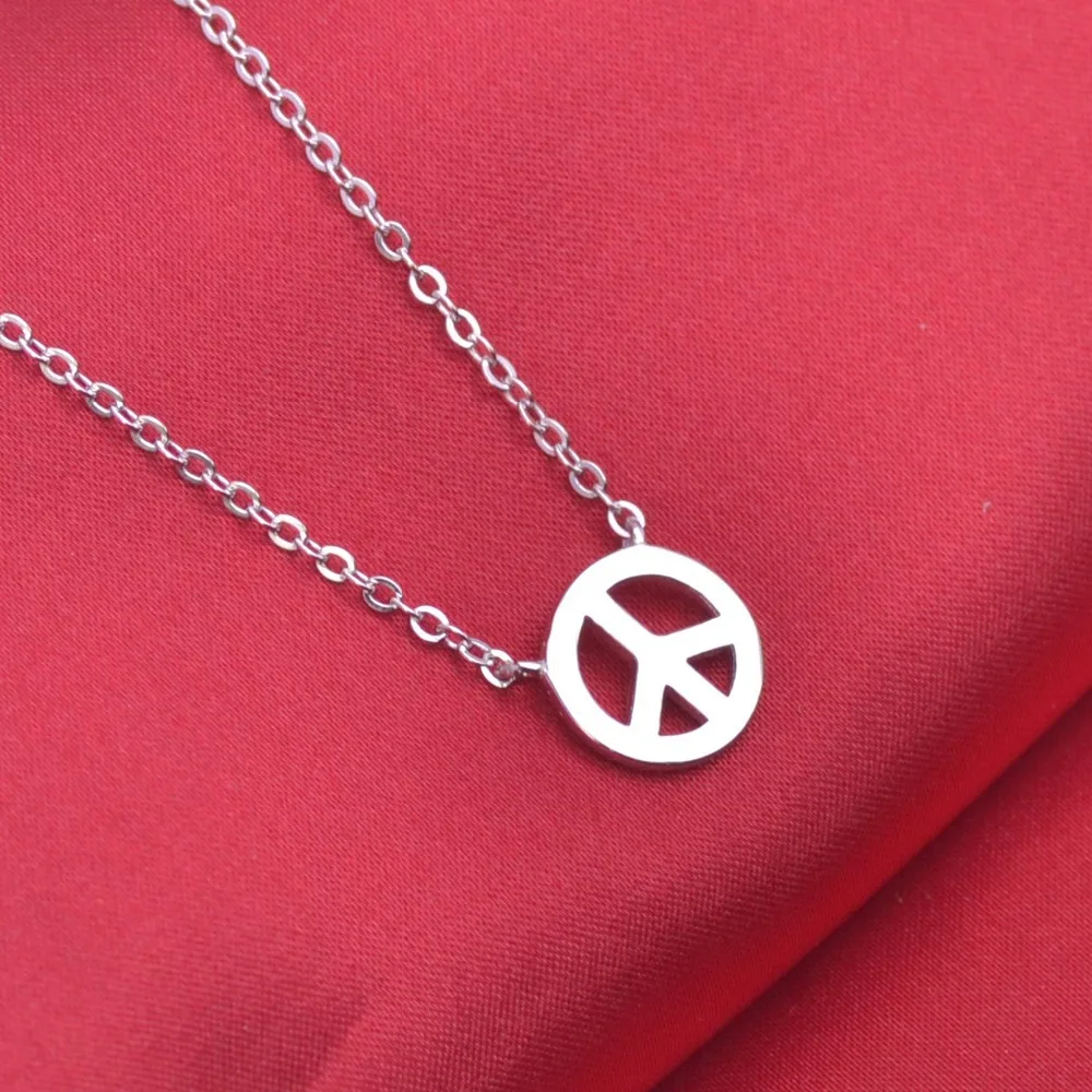 

2015 new pendant 925 sterling silver charm peace pendants chains necklace 45cm,