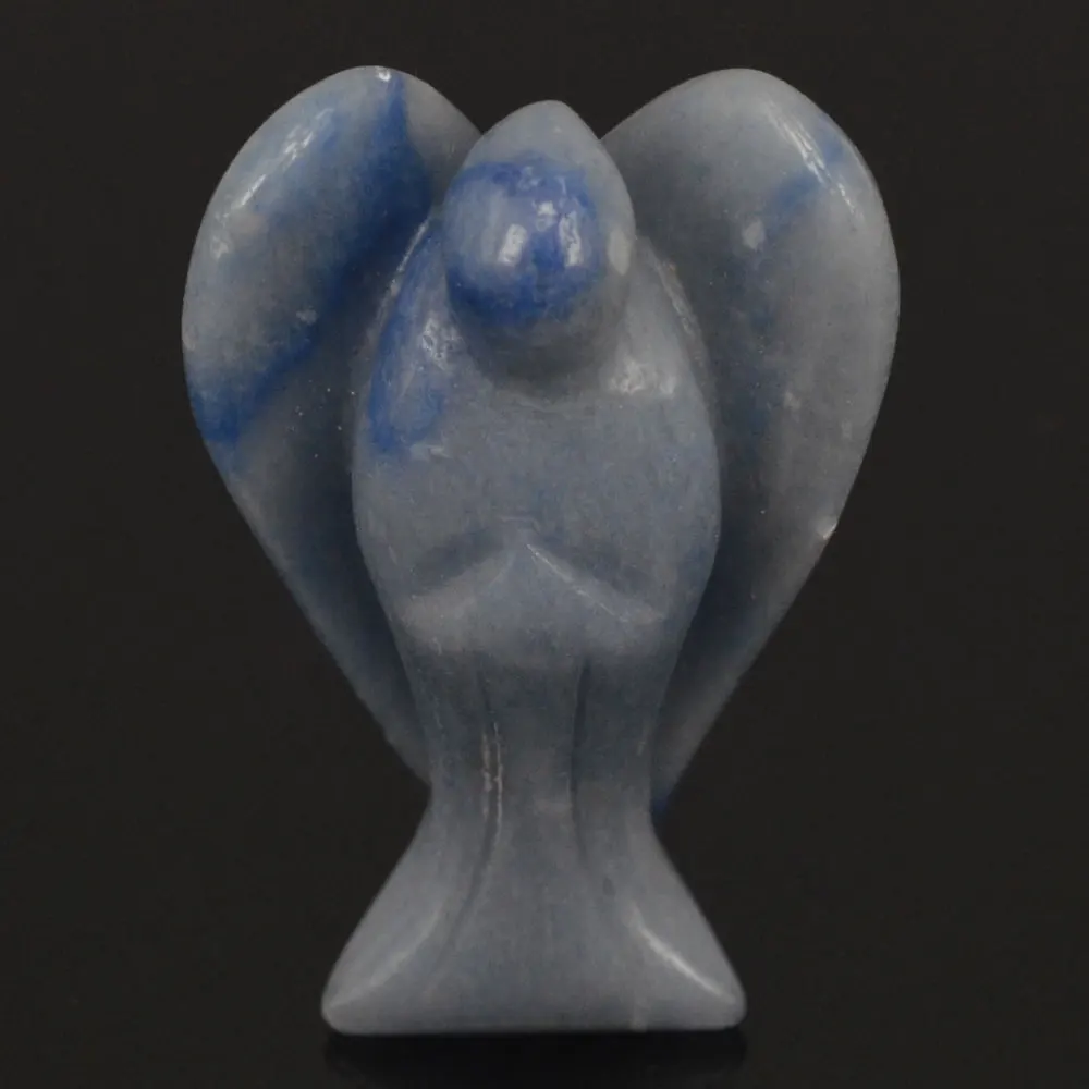 

2 Inch Natural Blue Quartz Crystal Gems Carving Angel Lucky Crafts Stone Figurine Chakra Healing Reiki Stone