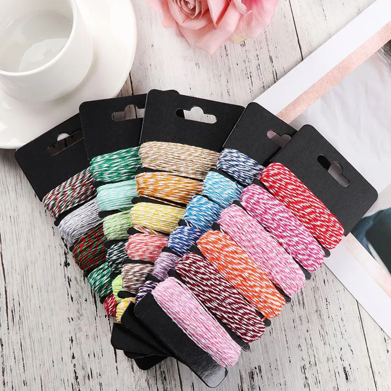 

4Ply Thin Mixed Double Color Baker Twine Cotton Rope For DIY Gift Wedding Birthday Party Packing Scrapbooking AA8517