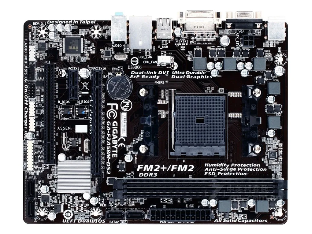 

original motherboard  GA-F2A58M-DS2 FM2+/FM2 DDR3 RAM 64G Desktop mainborad