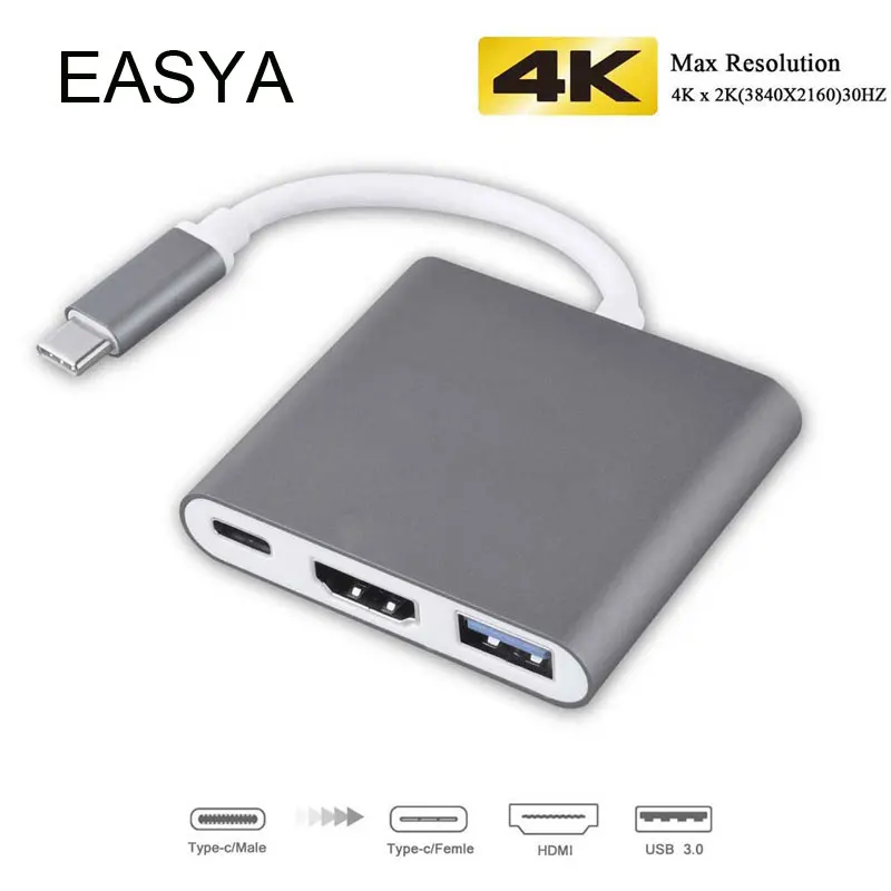 Easya 3 In 1 Usb C Hub To Hdmi Adapter 4k Support Nintendo Switch Usb Hub 3 0 With Type C Power Delivery For Macbook Pro Usb C Buy At The Price Of 12 97 In Aliexpress Com Easya 3 In 1 Usb C Hub To Hdmi Adapter 4k Support Nintendo Switch Usb Hub 3 0 With Type C Power Delivery For Macbook Pro Usb C Buy At The Price Of 12 97 In Aliexpress Com