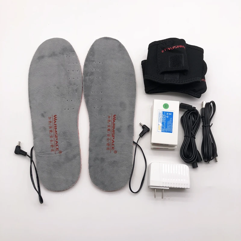 Warmspace USB электрические стельки с подогревом перезаряжаемой батареей 3800mah обувь