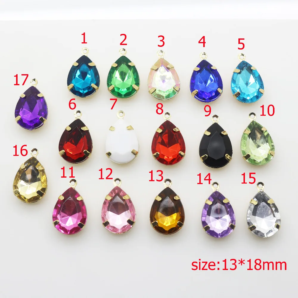 

13 * 18mm 20 pcs New Water Drop Acrylic buttons, a variety color mixed batch, fashion wedding decoration sewing button.