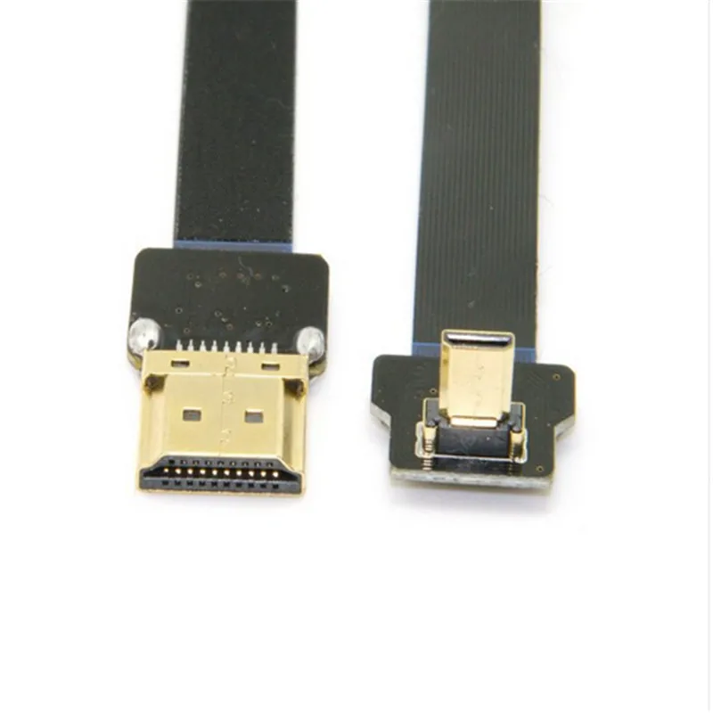 Плоский кабель 0 1 м 90 градусов вверх под углом FPV Micro HDMI штекер к FPC для GOPRO
