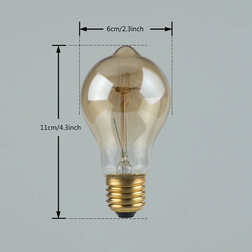 Классические лампы накаливания эдиссона 40 W 120 V/220 V A19 можно использовать энергосберегающую лампу или светодиодную лампочку) E27 старинная лампочка Кофе/бар/отель ретро декоративные светильники