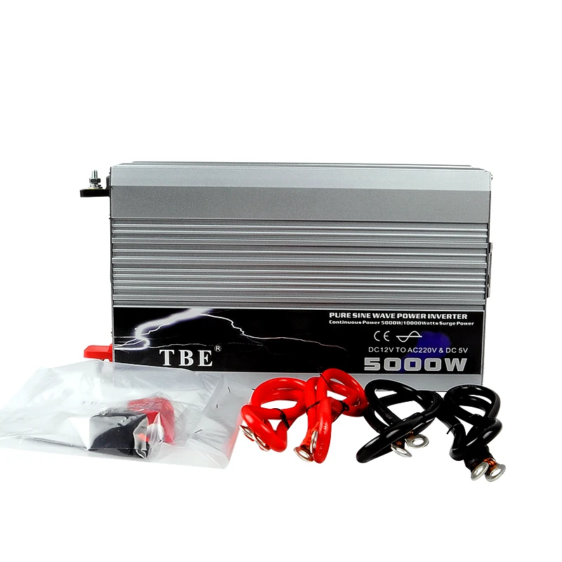 US $422.75 5000W Car Power Inverter Charger DC 12V24V To AC 220V Auto Converter Pure Sine Wave Power 10000W Car Battery Charger Cable