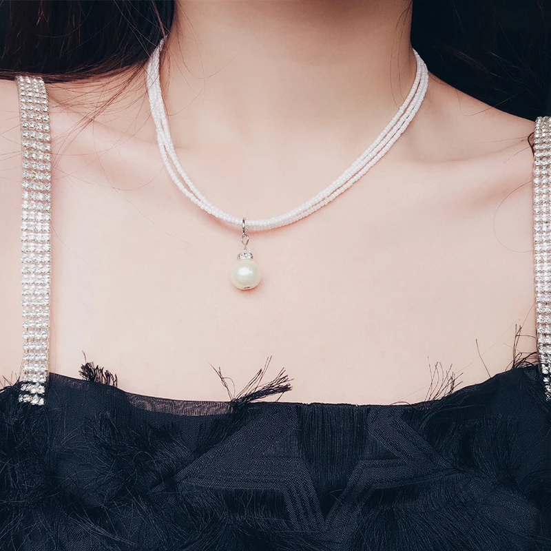 Новый Для женщин s Имитация Перл колье ожерелье для jewelry женские белые свадебные