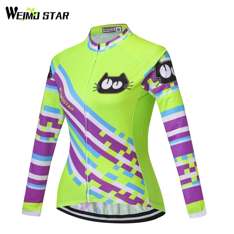 Weimostar Green Black Women Team Cycling Jersey Ropa Ciclismo Sport
