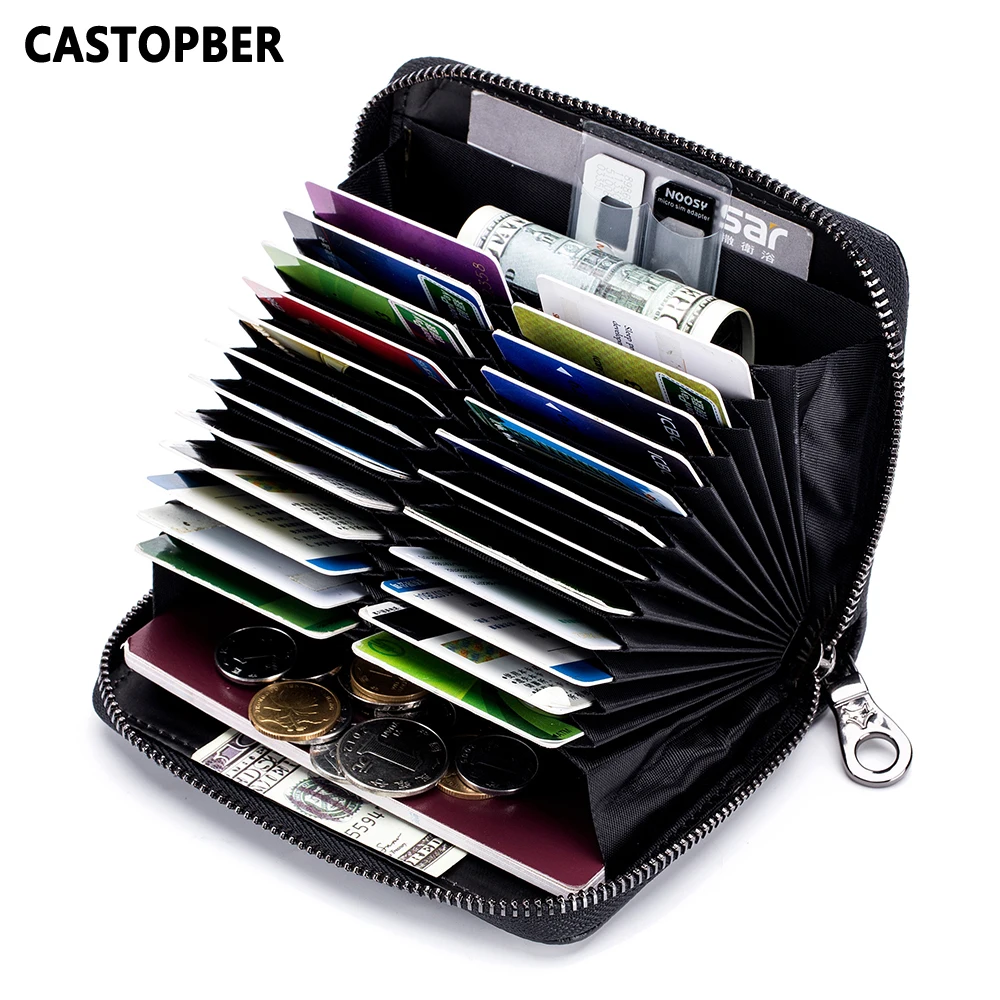 RFID Blocking Card Holders for Men Credit ID Cards Case Women Coin Purse Accordion Wallets Cow Genuine Leather High Quality | Багаж и