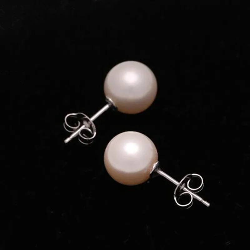 Real 925 Sterling Silver High Quality Luster Natural Pearl Stud Earrigns For Women Lady Sterling-Silver-Jewelry Pendientes L032 | Украшения