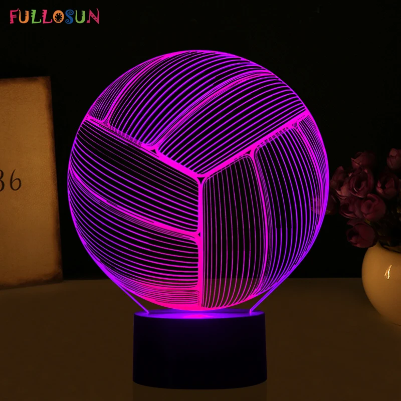 Новинка освещение волейбол 3D светодиодный USB лампа светодиодный 3D украшения настольная лампа светодиодный Спальня красочные ночные огни